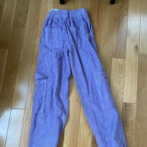 Purple cargo jeans from Bershka